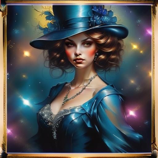 Luminous Digital Portrait of Girl in Gown