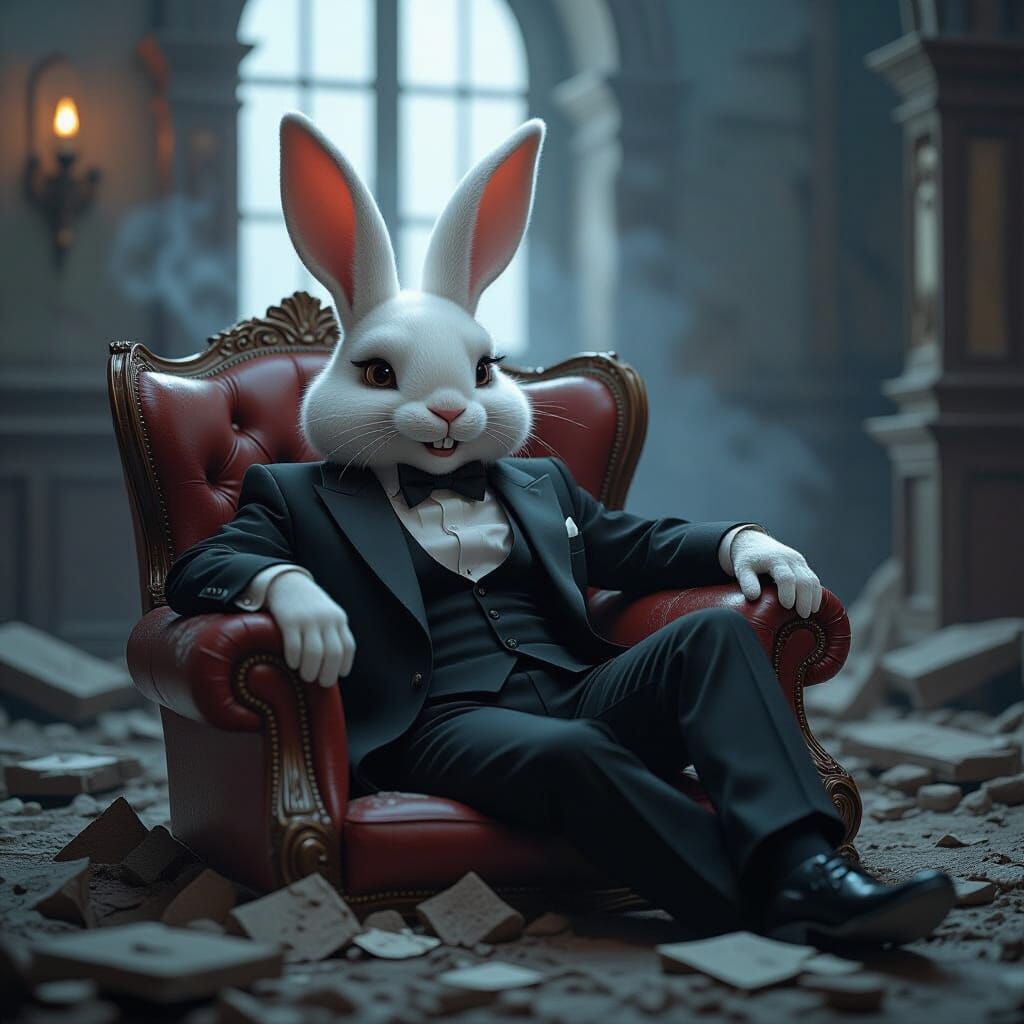 Laughing Bunny in Urbex Jazz Club, Film Noir