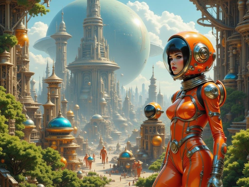 Small Aliens Explore a Gigantic Metropolis