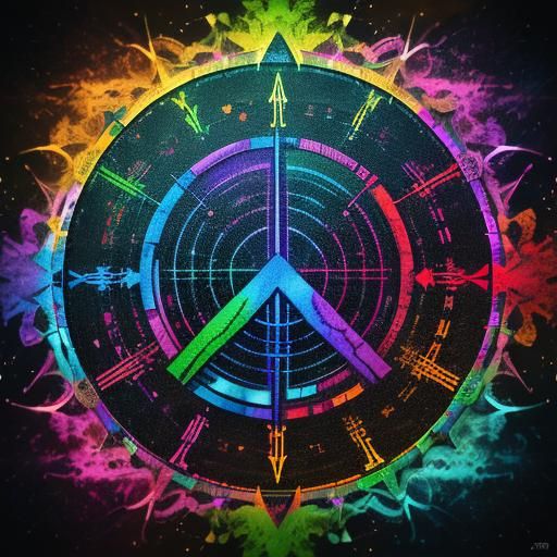 Typographical Rainbow PEACE Abstract Art