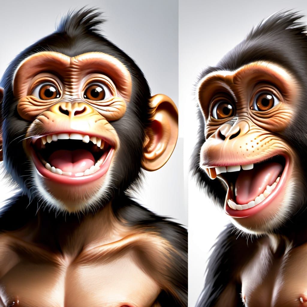Smiling Monkey Takes a Photorealistic Selfie