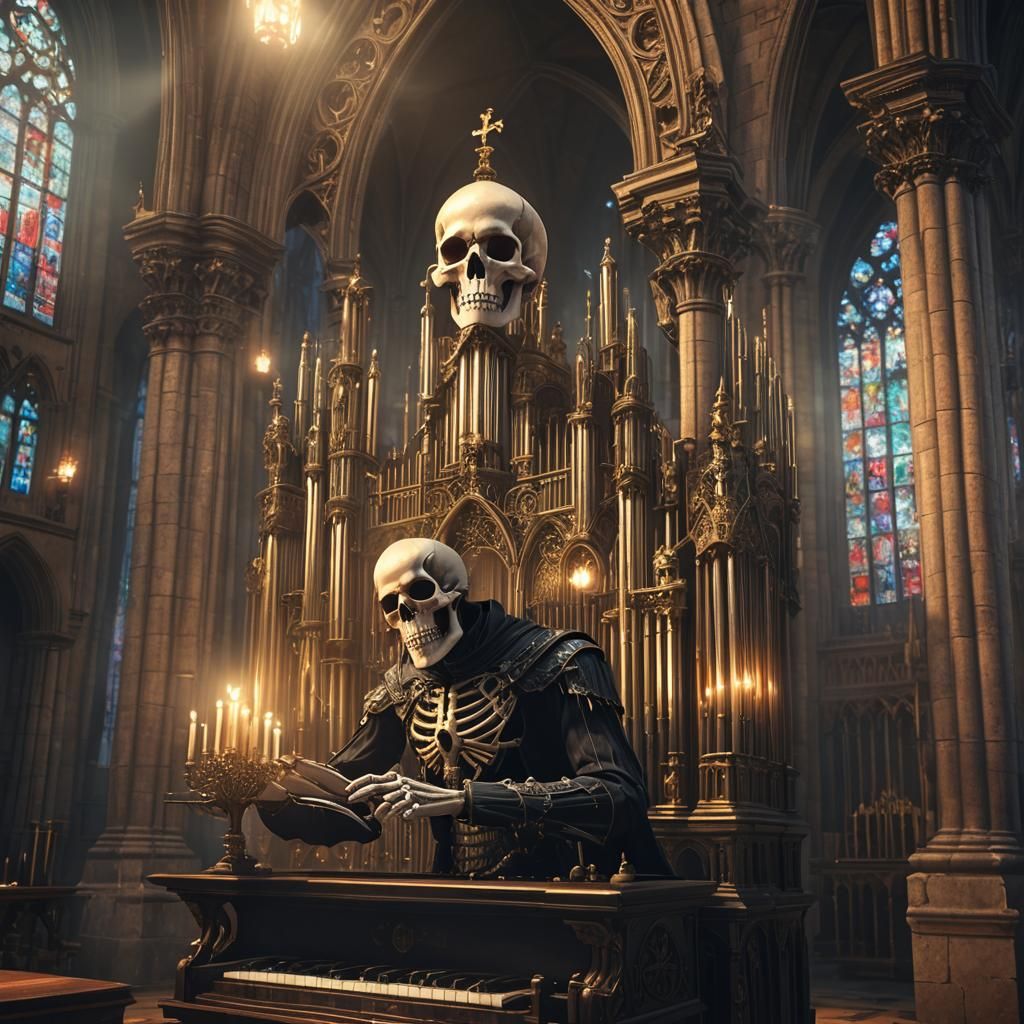 Dark Fantasy Skull Plays Spectral Organ
