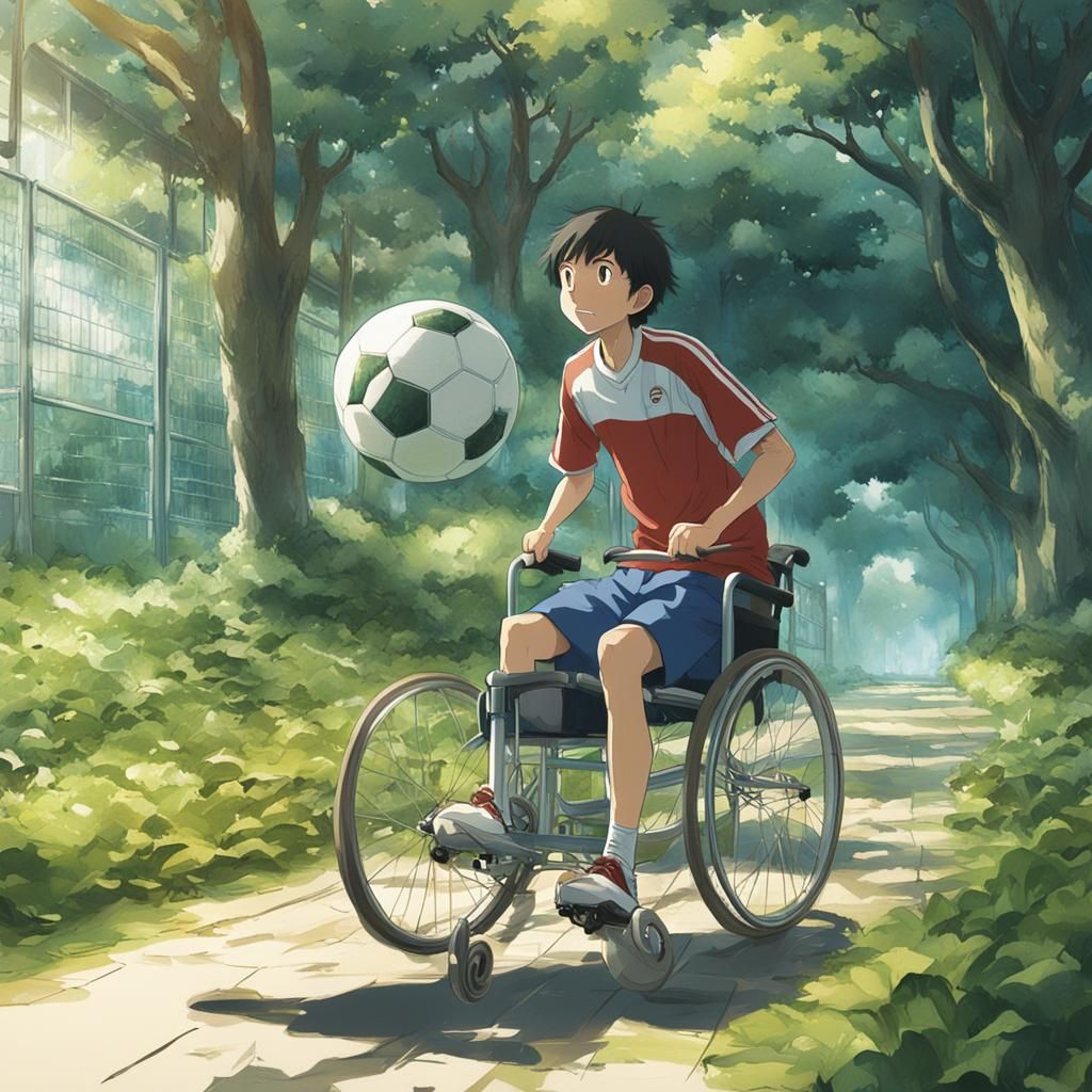 Singapore Disability Footballer in Anime Style