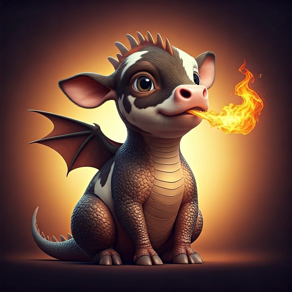 Dragon Cow Hybrid Revealed in Cinematic 4k Art