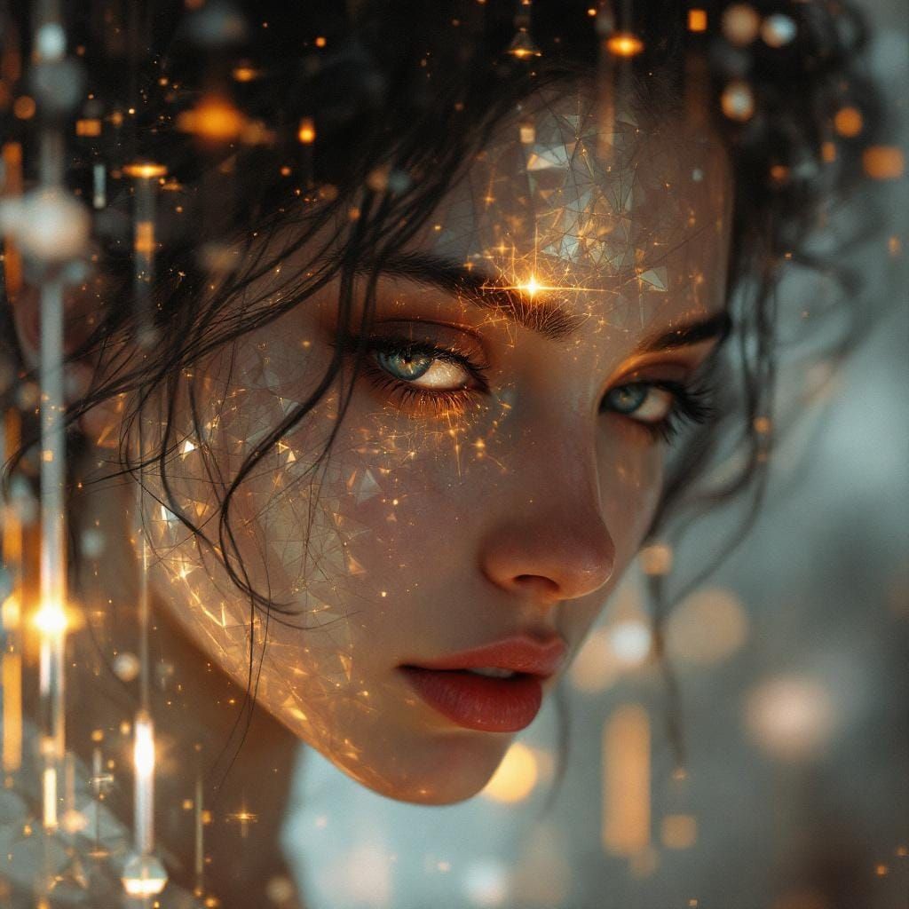 Dramatic Macro Portrait with Glitch Effects