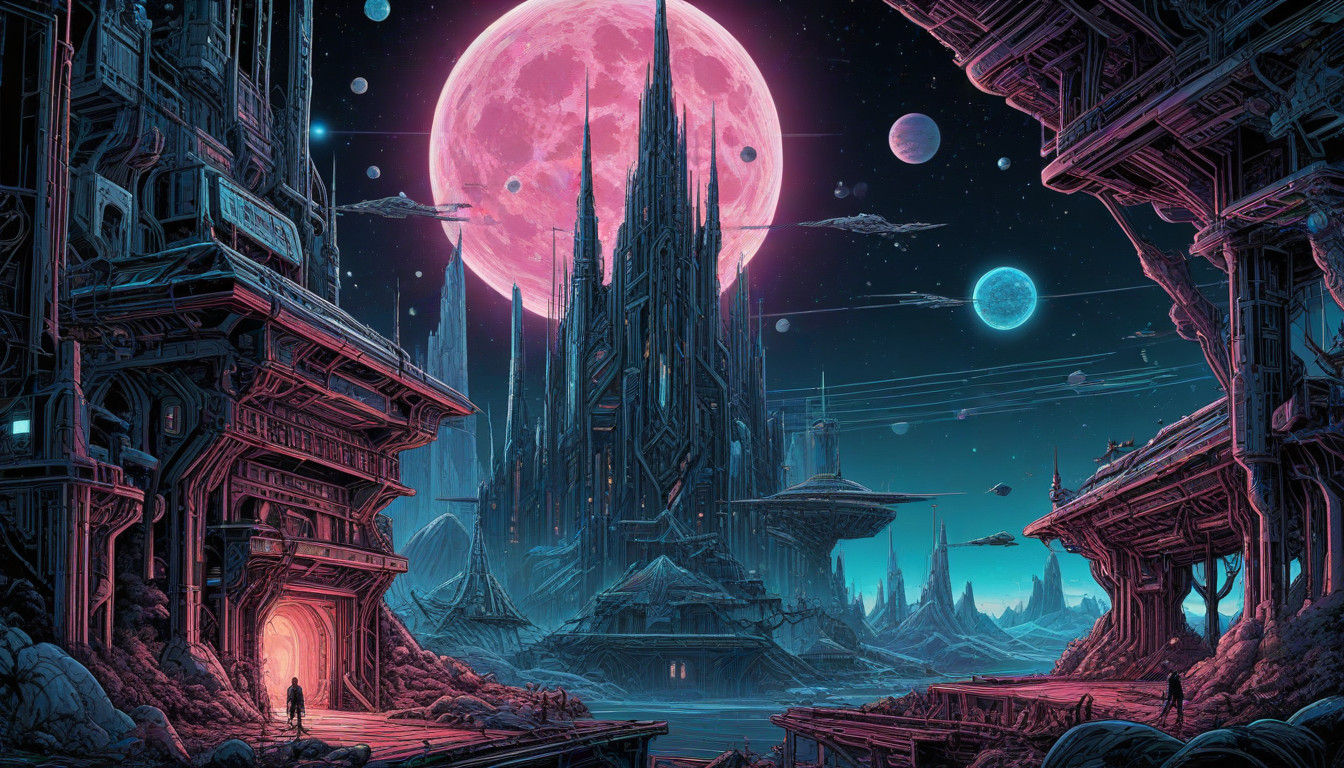 Cyberpunk Metropolis Unfolds in Vibrant, Electric Blue and N...