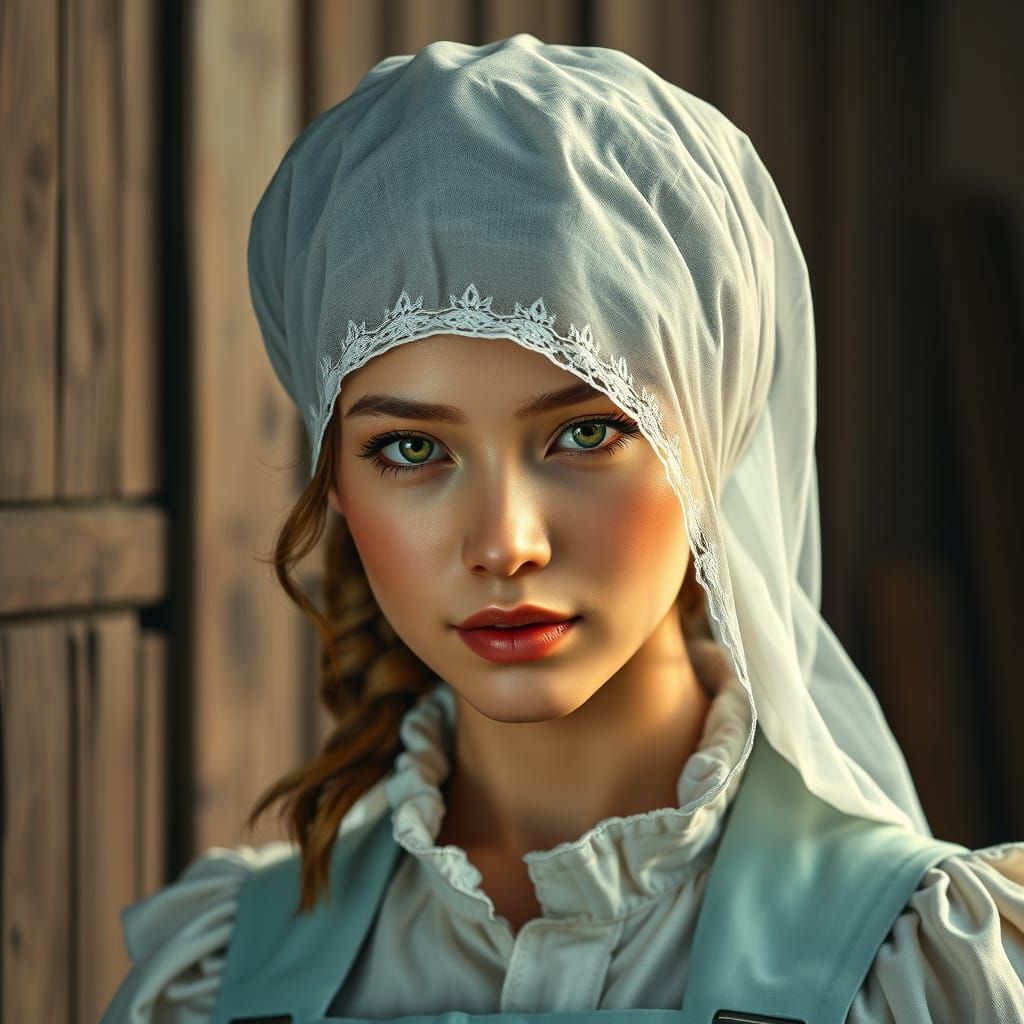 Stunningly Realistic AI Portrait of a Young Housekeeper