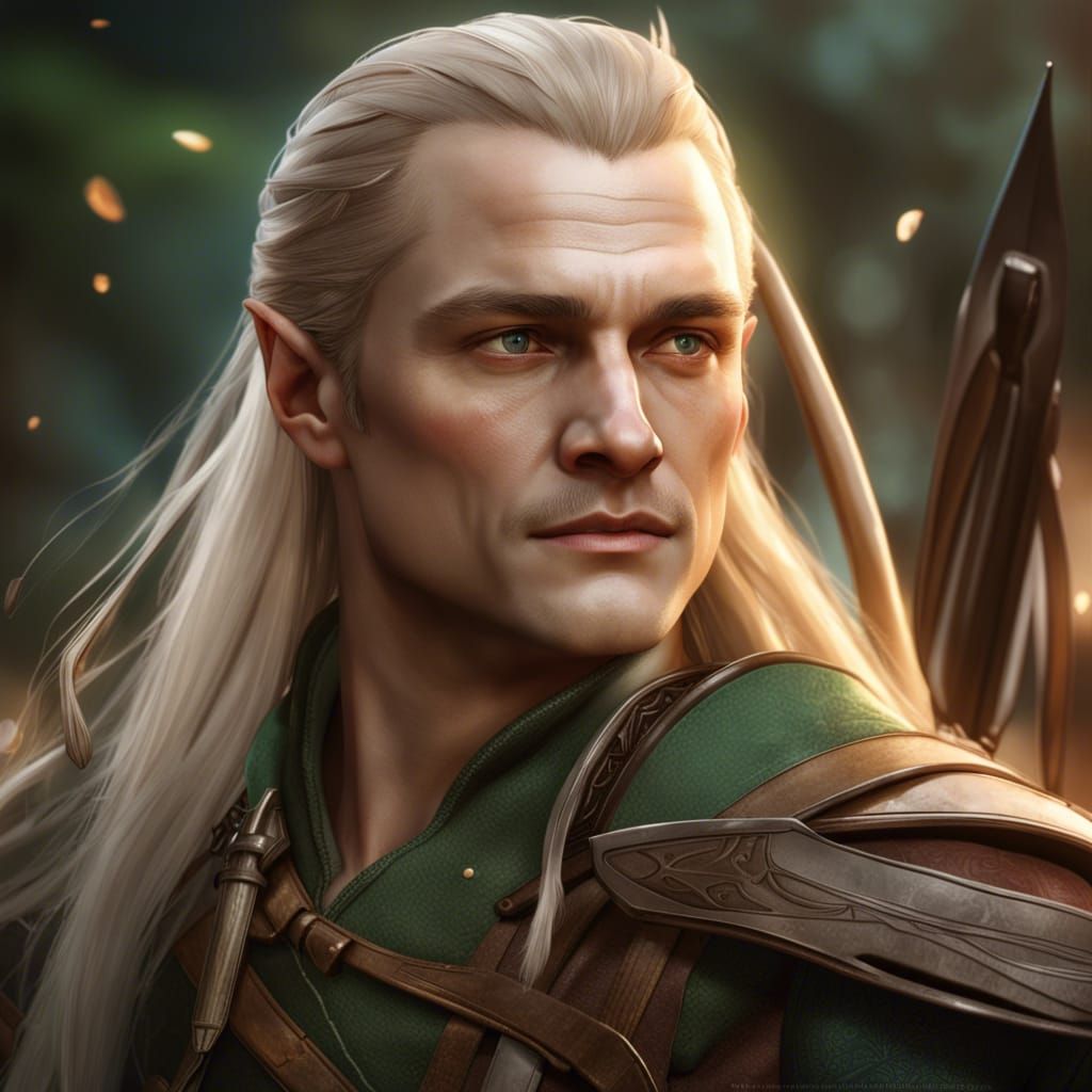 Hyperrealistic Legolas Portrait in Dynamic Lighting