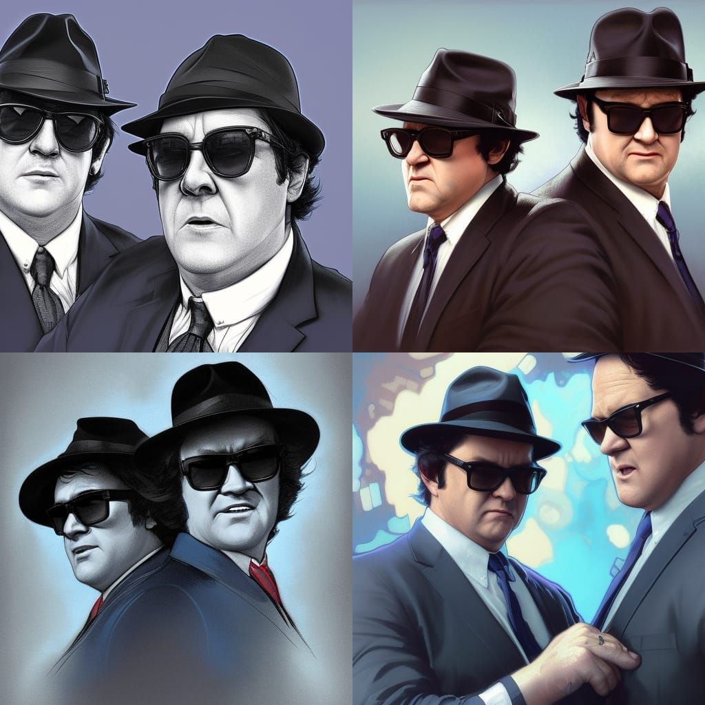 The Blues Brothers: Detailed 8k Portrait