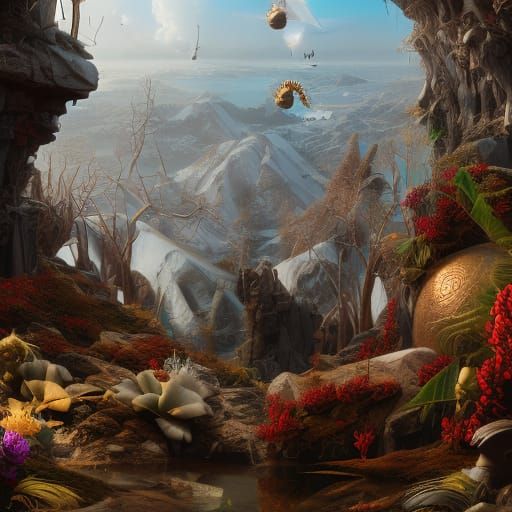 Golden Halo Plant Parade in Stained Glass