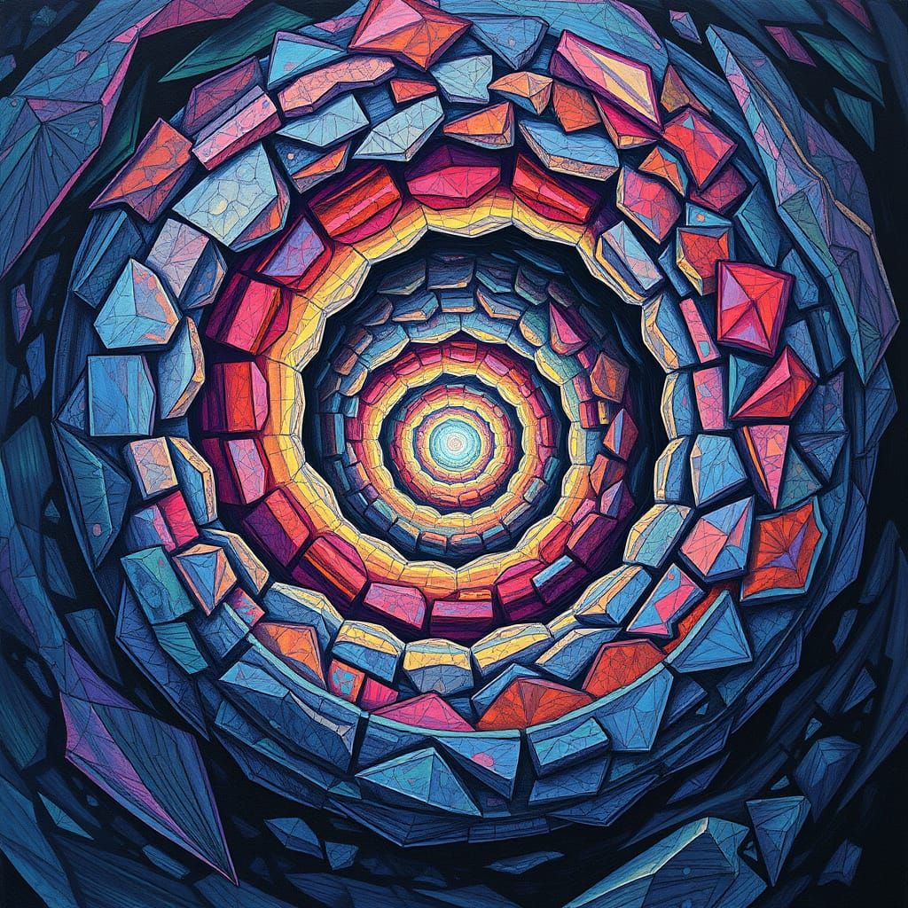 Ethereal Crystal Landscape in Vibrant Pixel Art