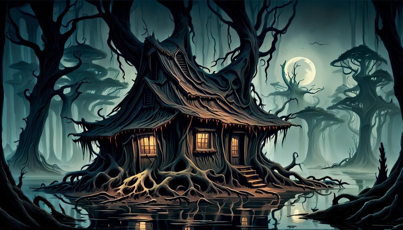 Retro RPG Scene of Ancient Bones and Roots