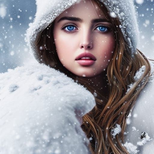 Ana De Armas in the snow