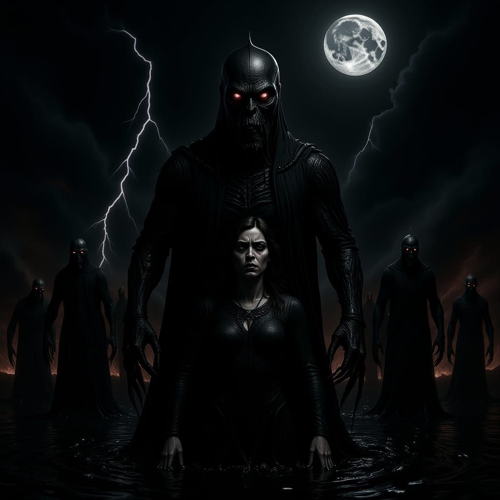 Terrifying Ink Creature Attacks Nancy Wheeler in Dark Forest