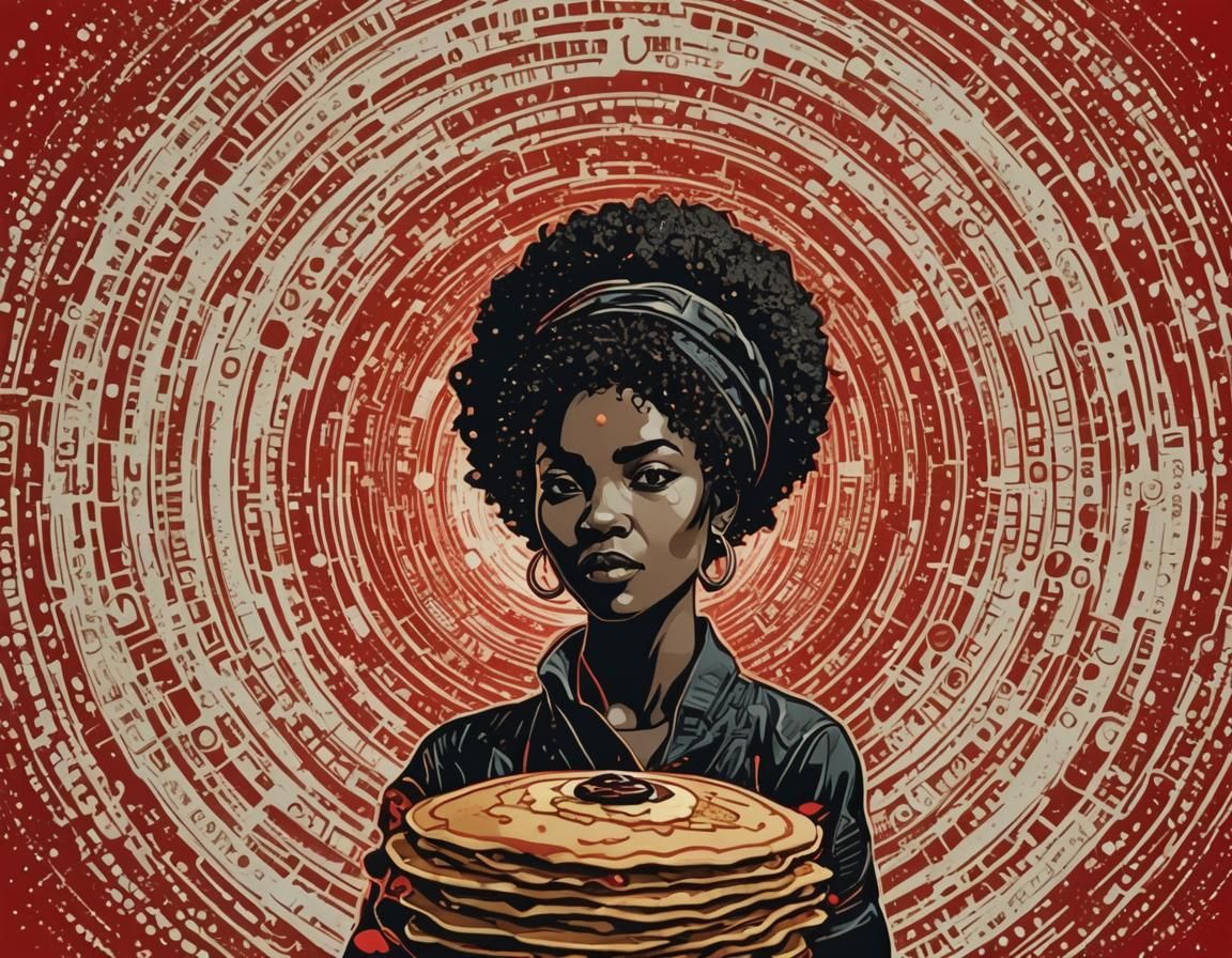 Soularpunk Composition in Rotogravure and Lithograph Style