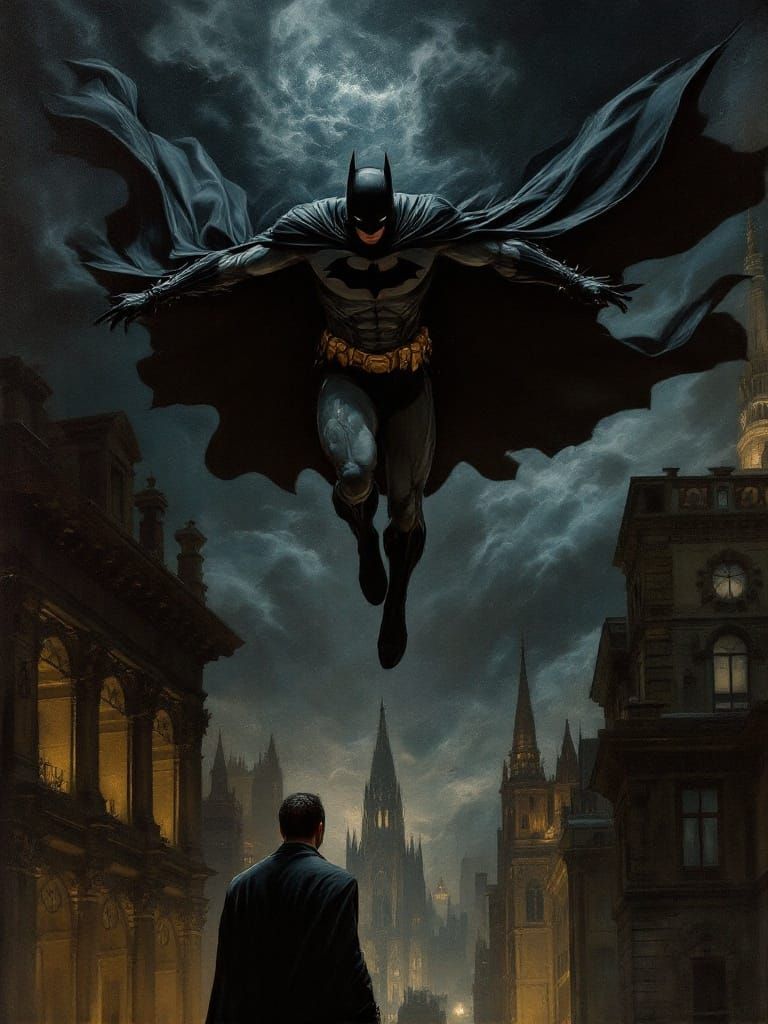 Batman as Renaissance Painting by da Vinci