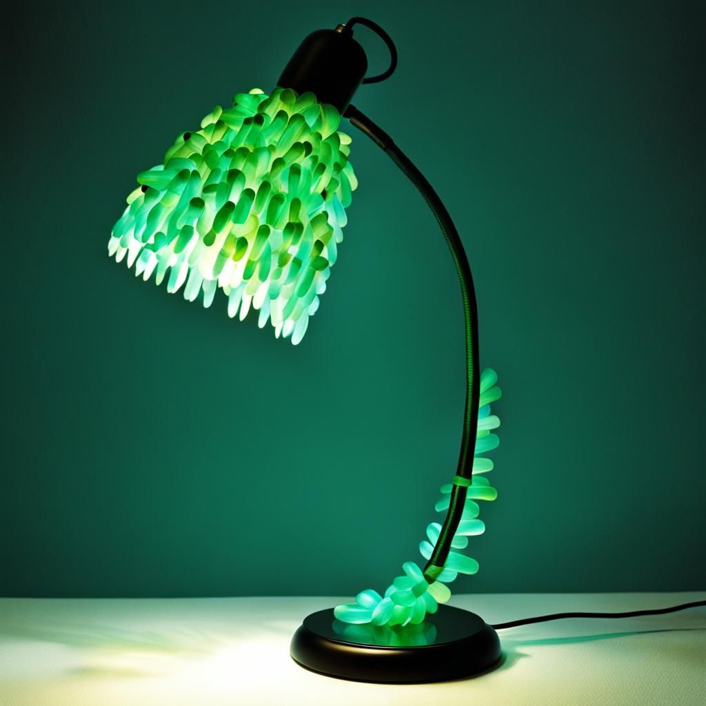 Glow-Worm Tail Desk Lamp in Comic Book Style