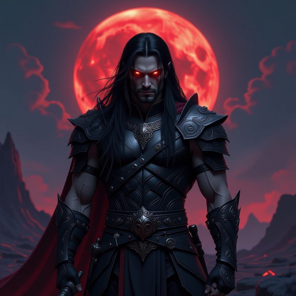 Vampire Warrior in Volcanic Wasteland