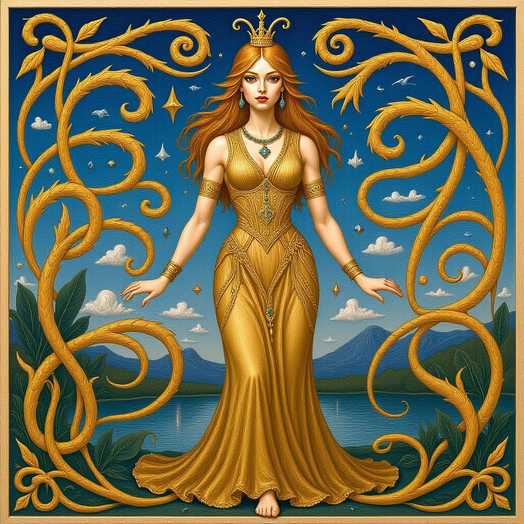 Mythological Figure in Art Nouveau Mosaic