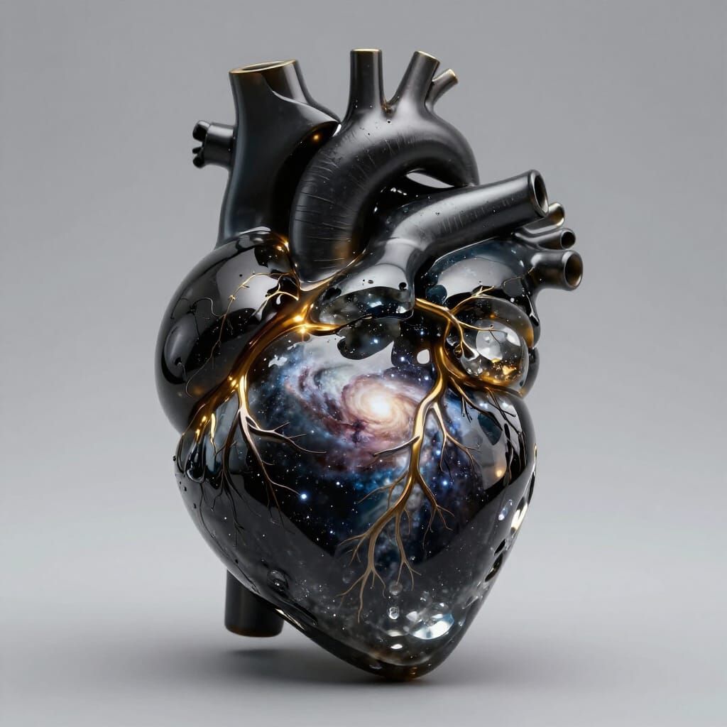 Obsidian Heart Transforms to Crystal Galaxy