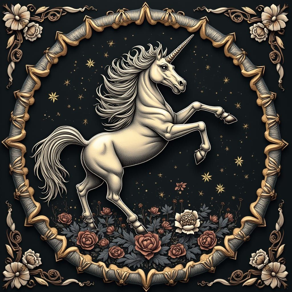 Gothic Unicorn Zodiac Artwork