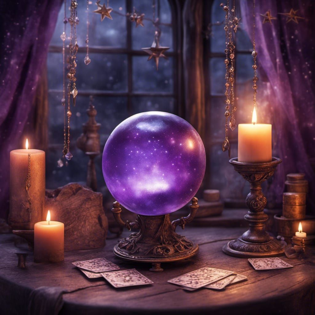 Mystical Crystal Ball Still Life in Cottagecore Style