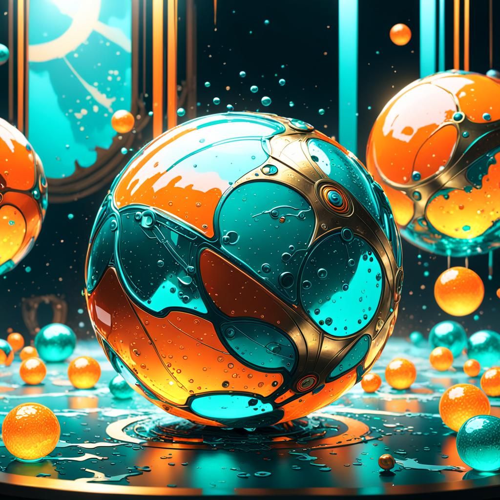 Electric Orbs in Art Nouveau Style