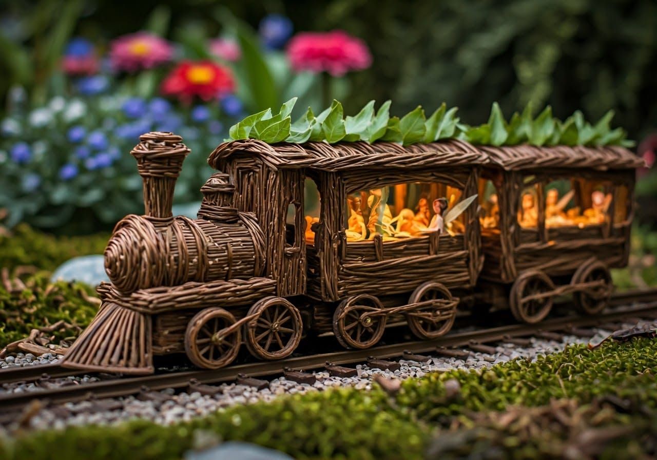 Enchanted Fairy Train Journey in Whimsical Style