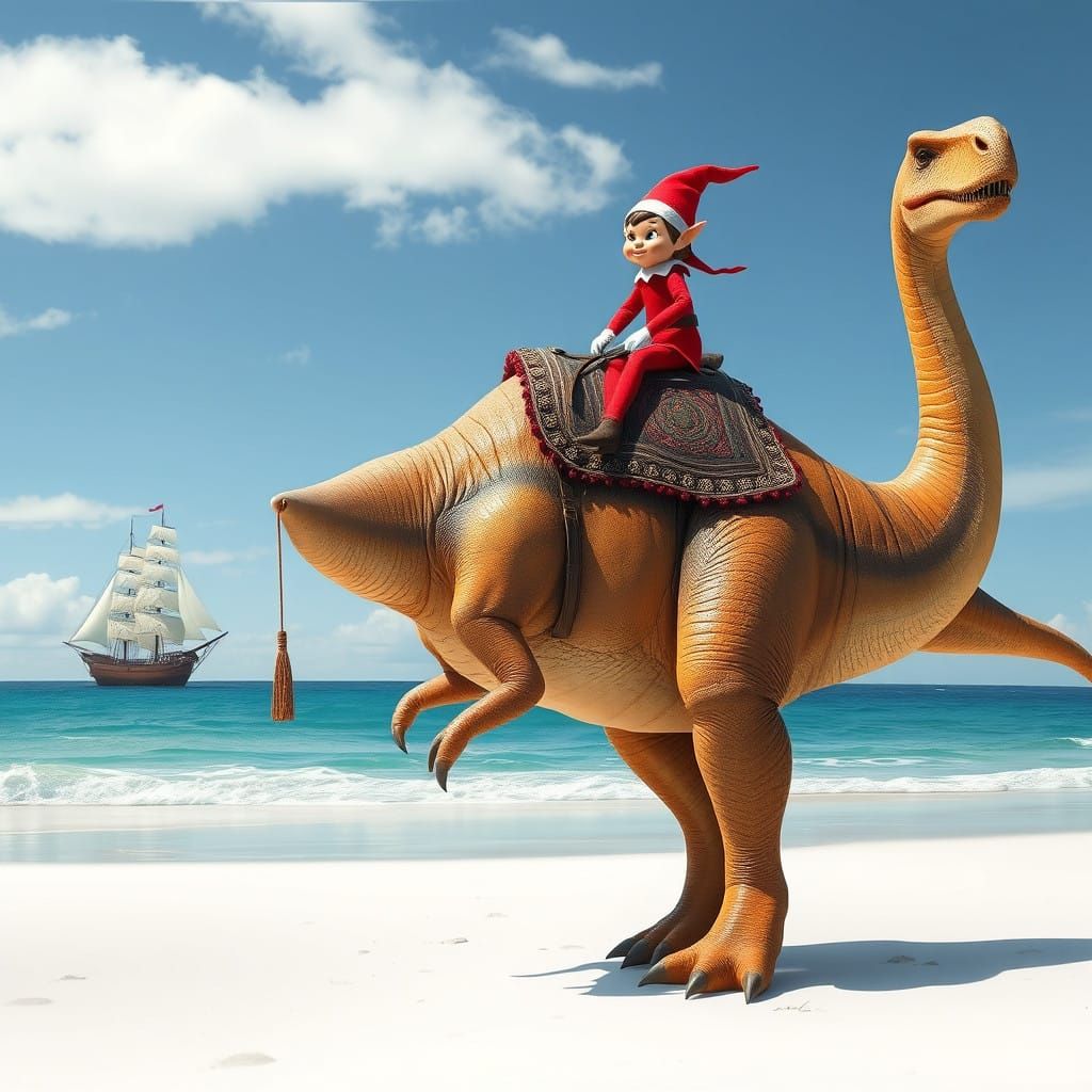 Brontosaurus Sails the High Seas with an Unlikely Steed