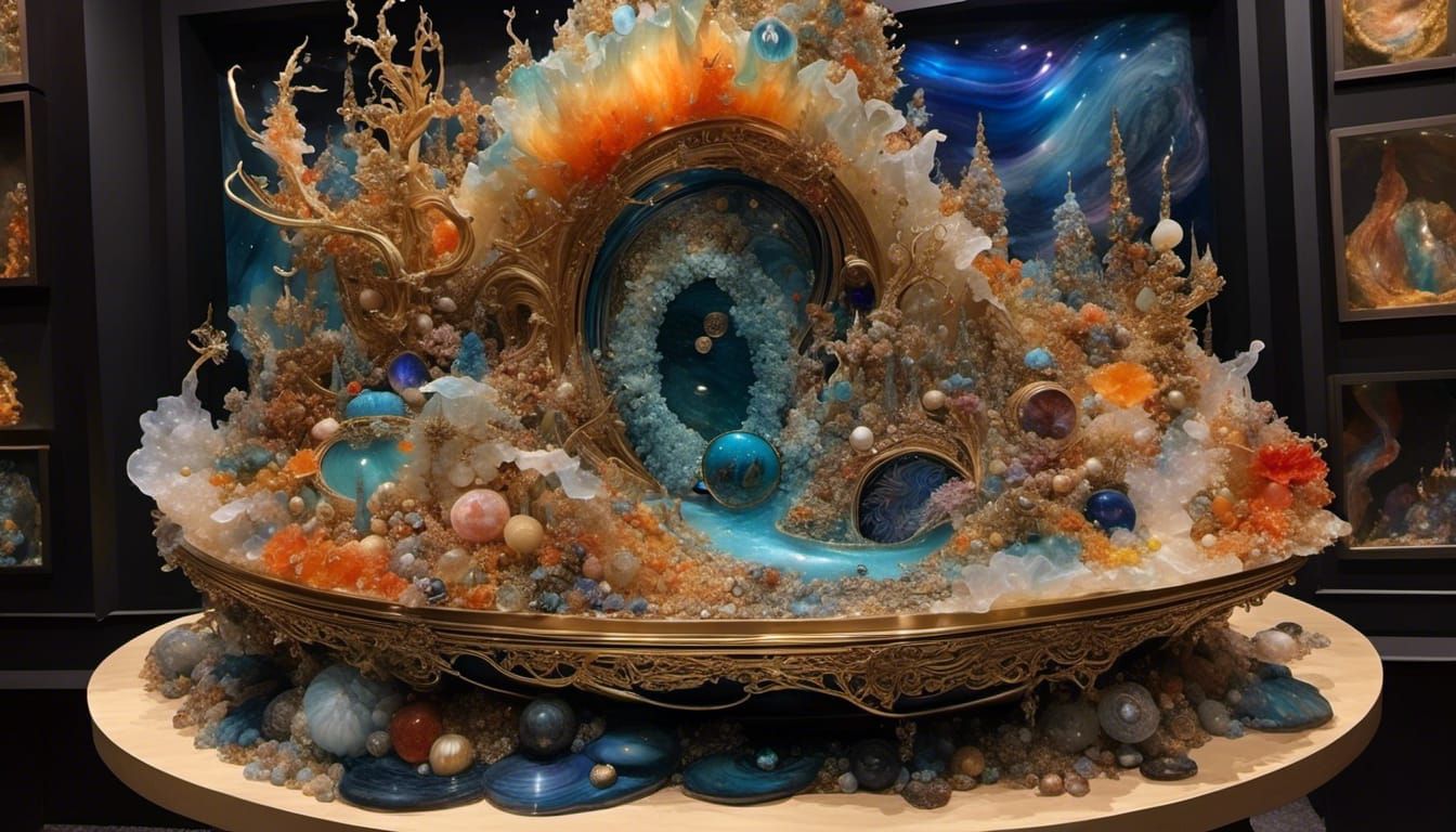 Vitreous Harlequin in Alcohol Ink Style