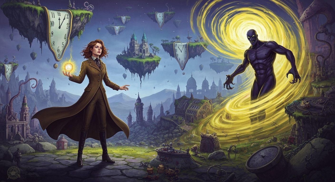 Johanna Constantine vs The Corinthian in a Surreal Landscape