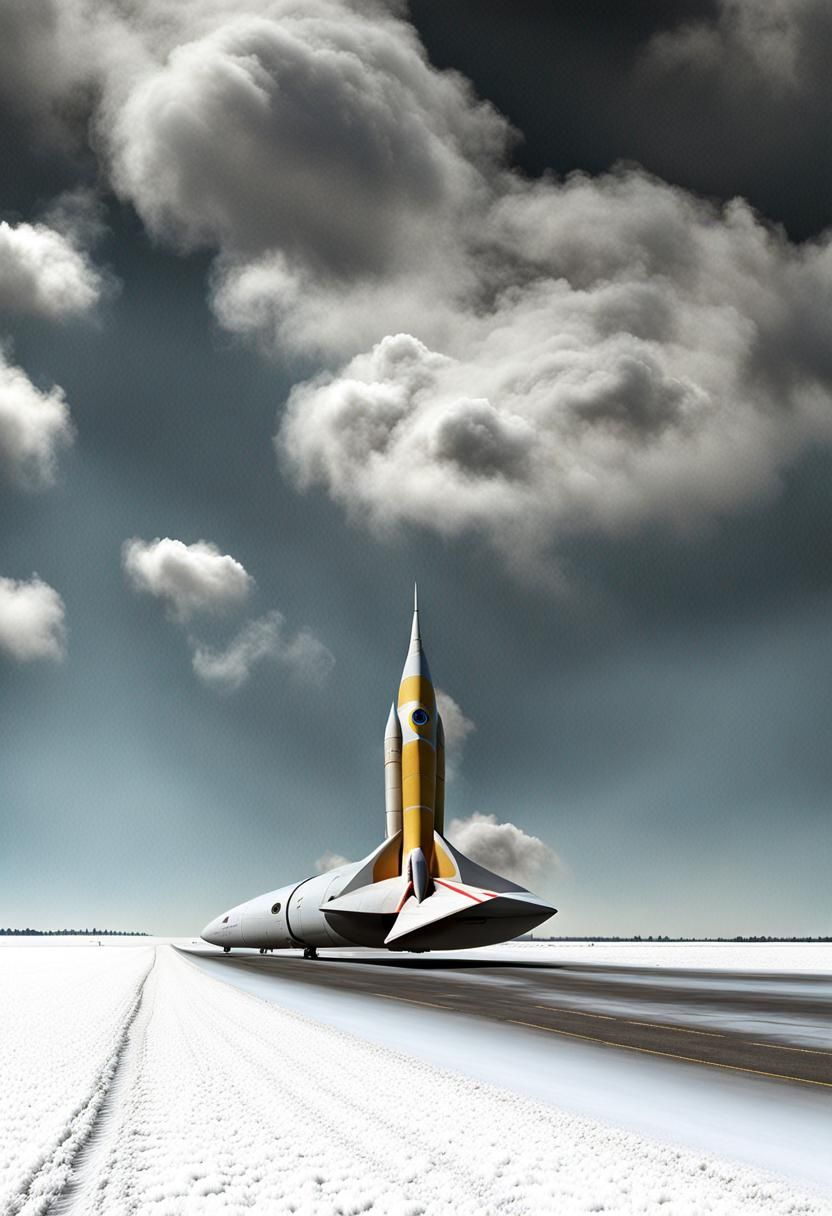 Surreal Rockets and Spaceships in Dreamy Skies