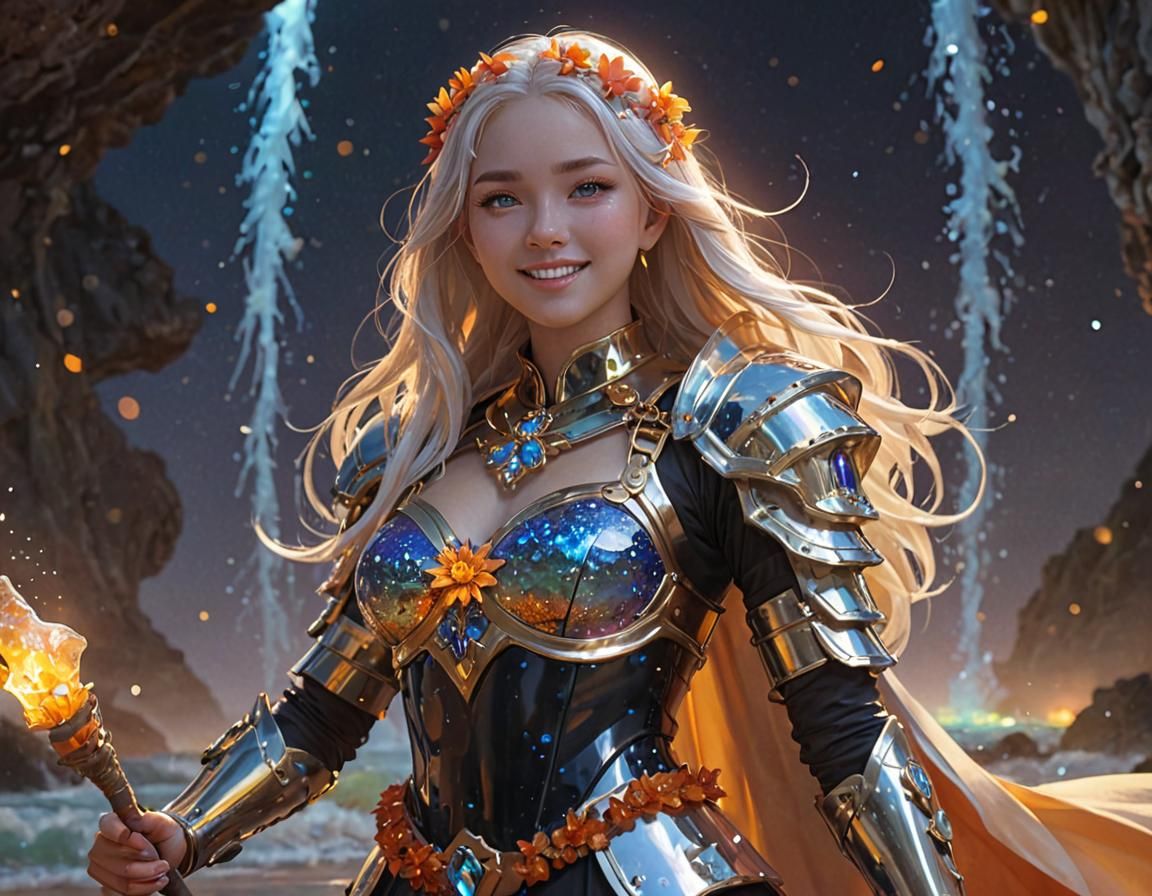 Cosmic Nun: Asian Woman in Anime Style