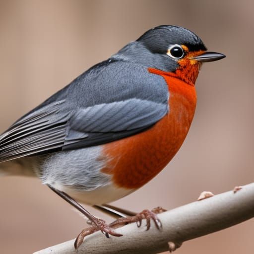 Fluffy American Robin in Natural Light