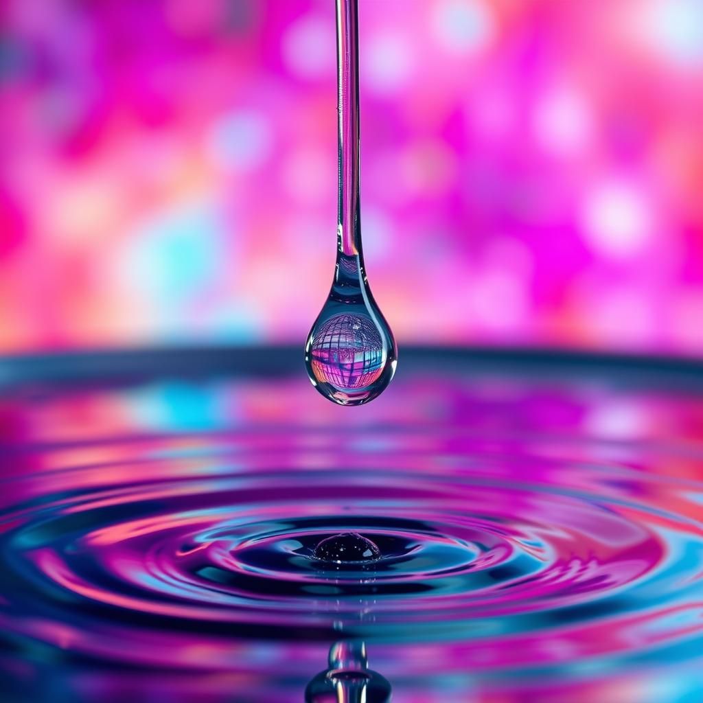 Water Drop About to Splash: Hyperrealistic Digital Art