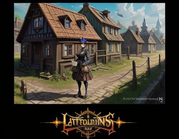 Steampunk Anime Woman in Latvian Village