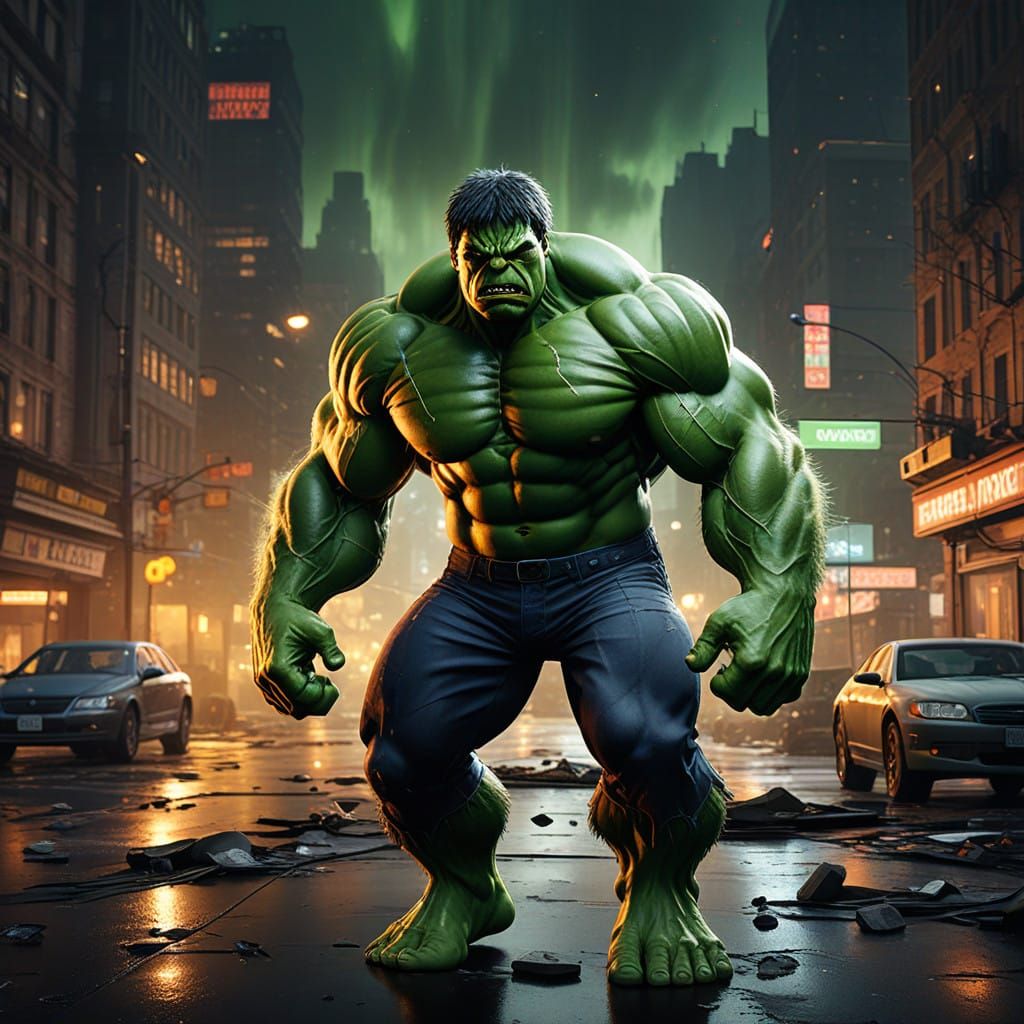 Superhero Hulk Hyperreal with Crystal Sheen in 4K