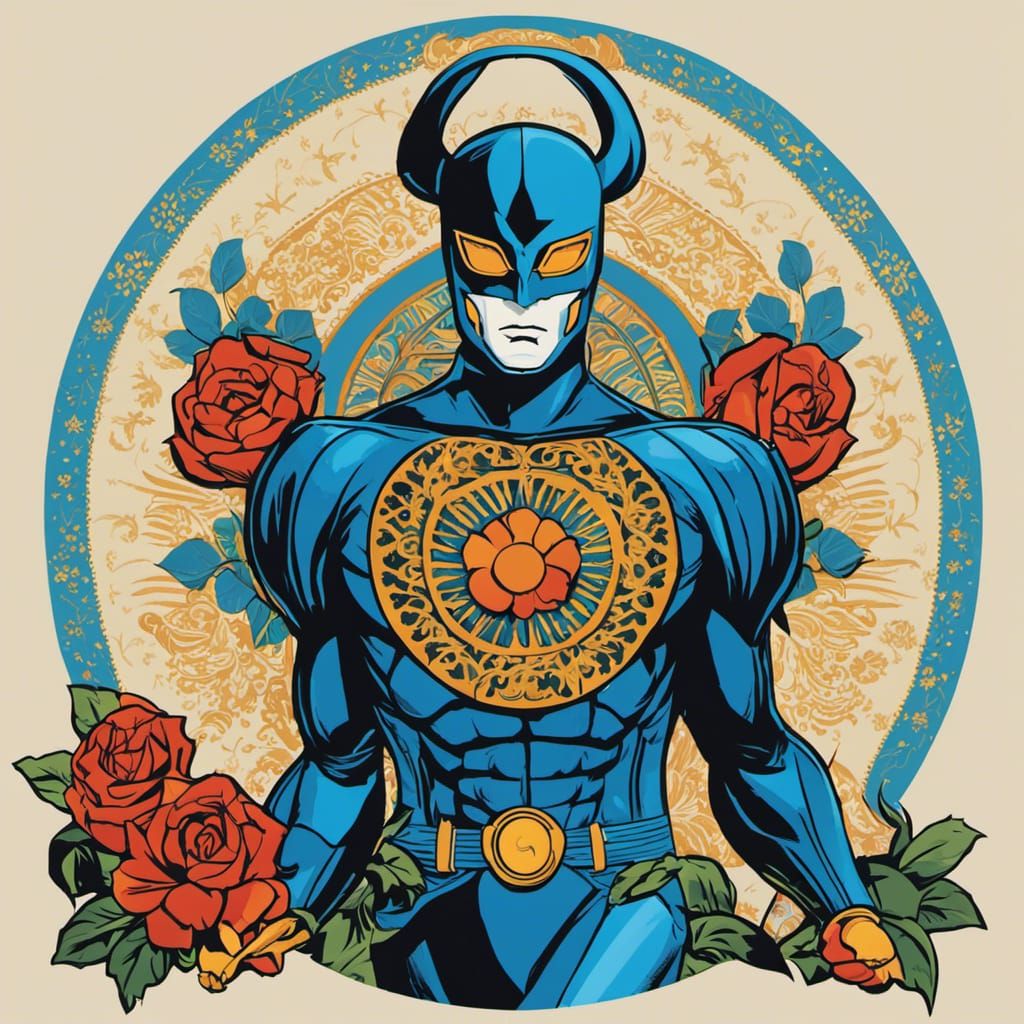 Blue Beetle in Day of the Dead Style