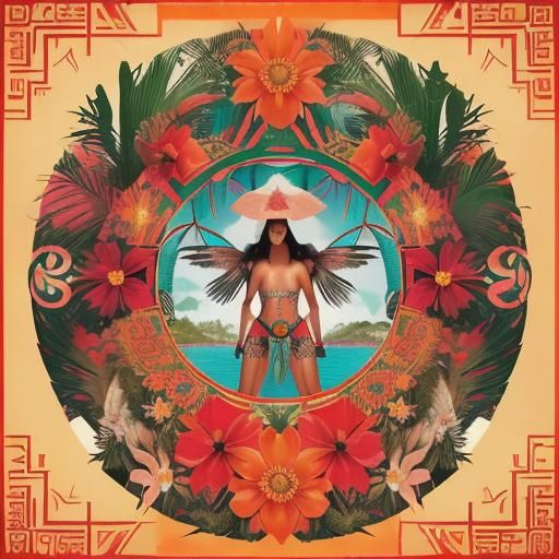 Art Deco Mayan Portal with Jungle Animals