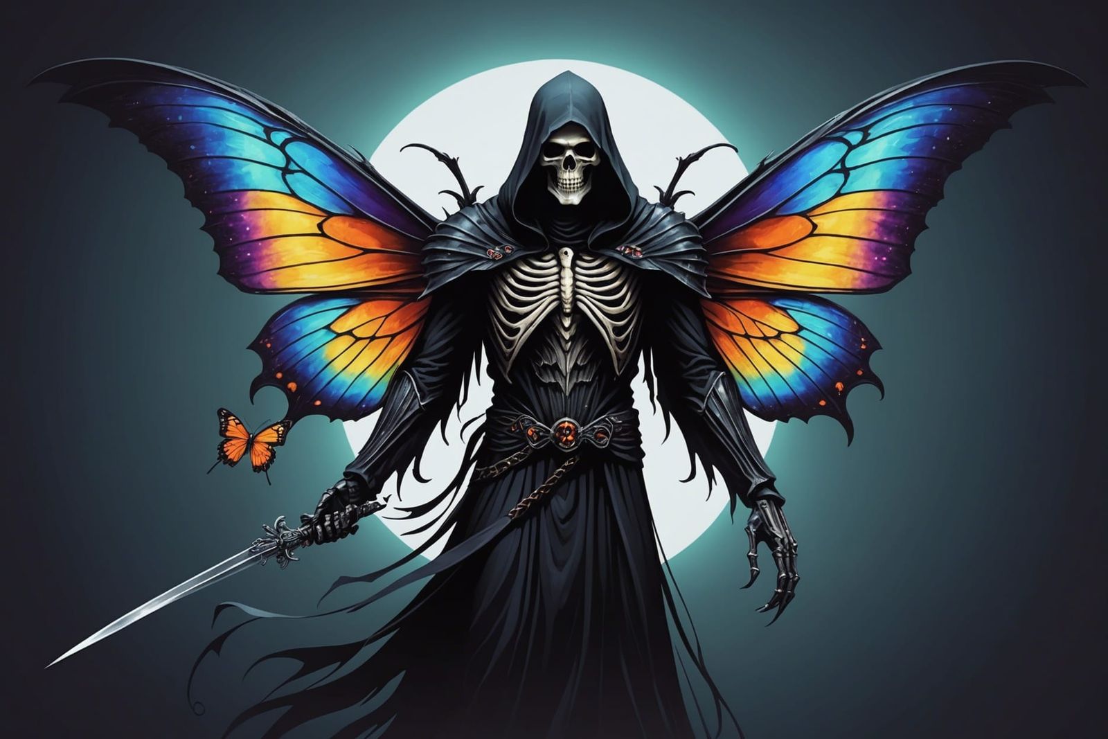 Grim Reaper Butterfly Fusion: Dark and Vibrant