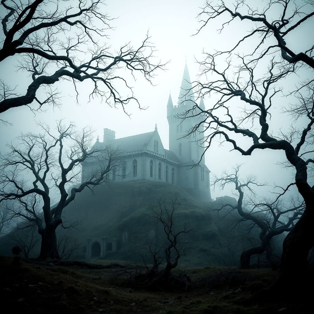 Mystical Castle in a Desolate Valley