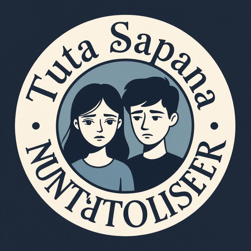 Sad Girl and Boy Logo with "Tuta Sapana"