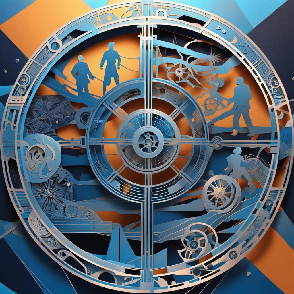 Futuristic Kirigami Wheel of Fortune Collage