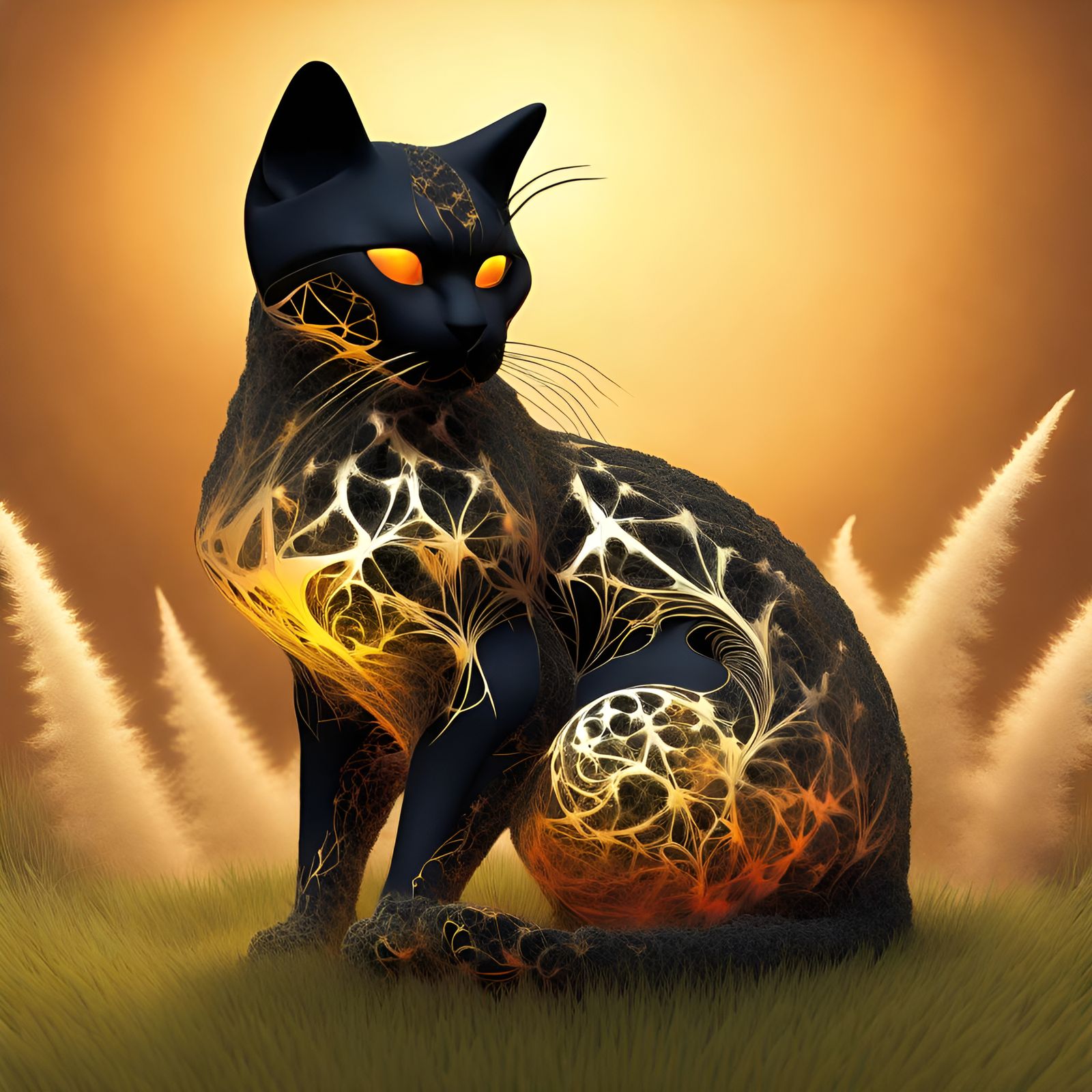 Fractal Black Cat