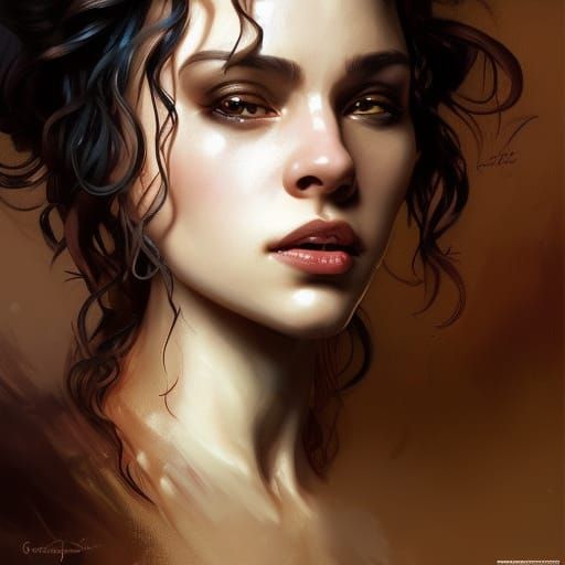 Voluptuous Chef Portrait in Art Nouveau Style