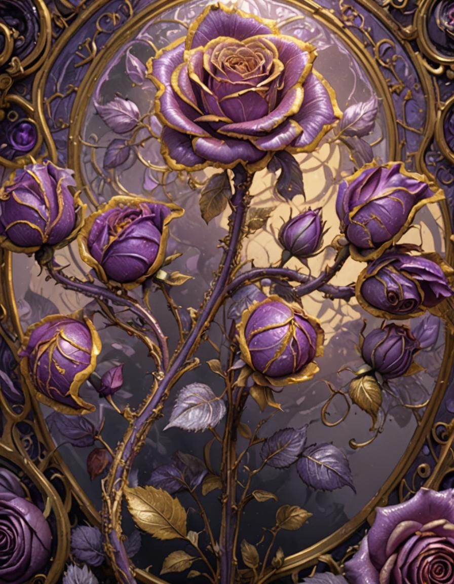 Deep Purple Rose Dark Fantasy Concept Art
