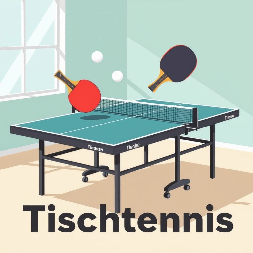Learn German: Tischtennis Table Tennis Illustration