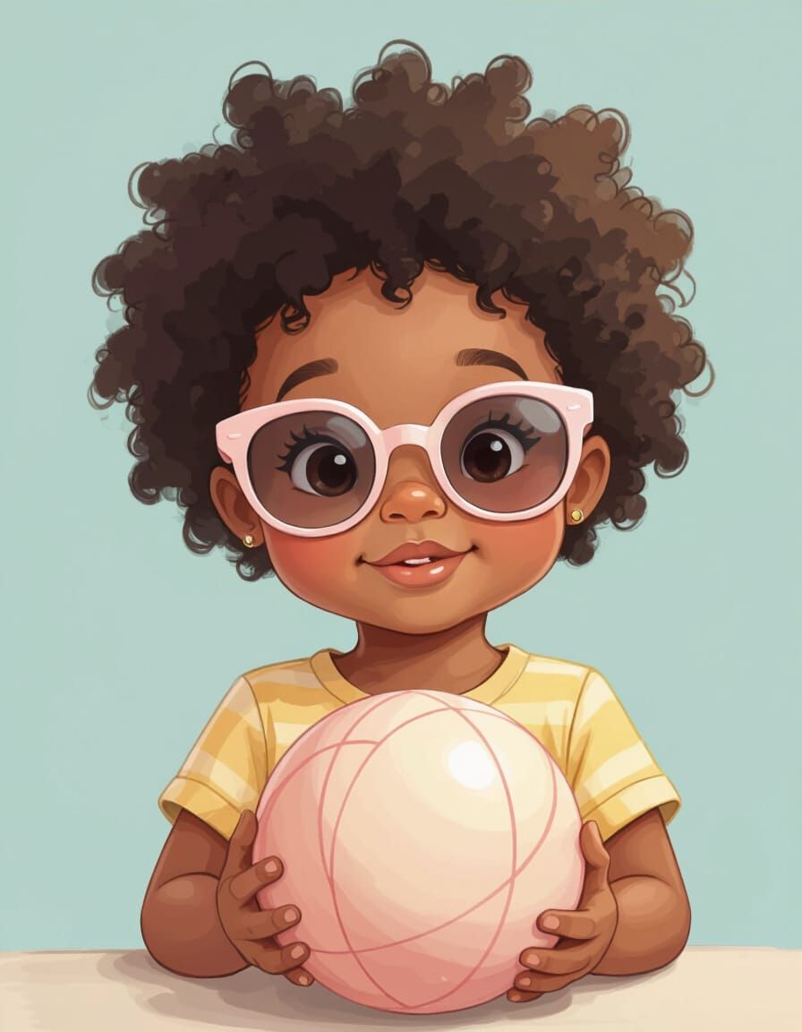 Cute Kid Playing Peekaboo in Pastel Style