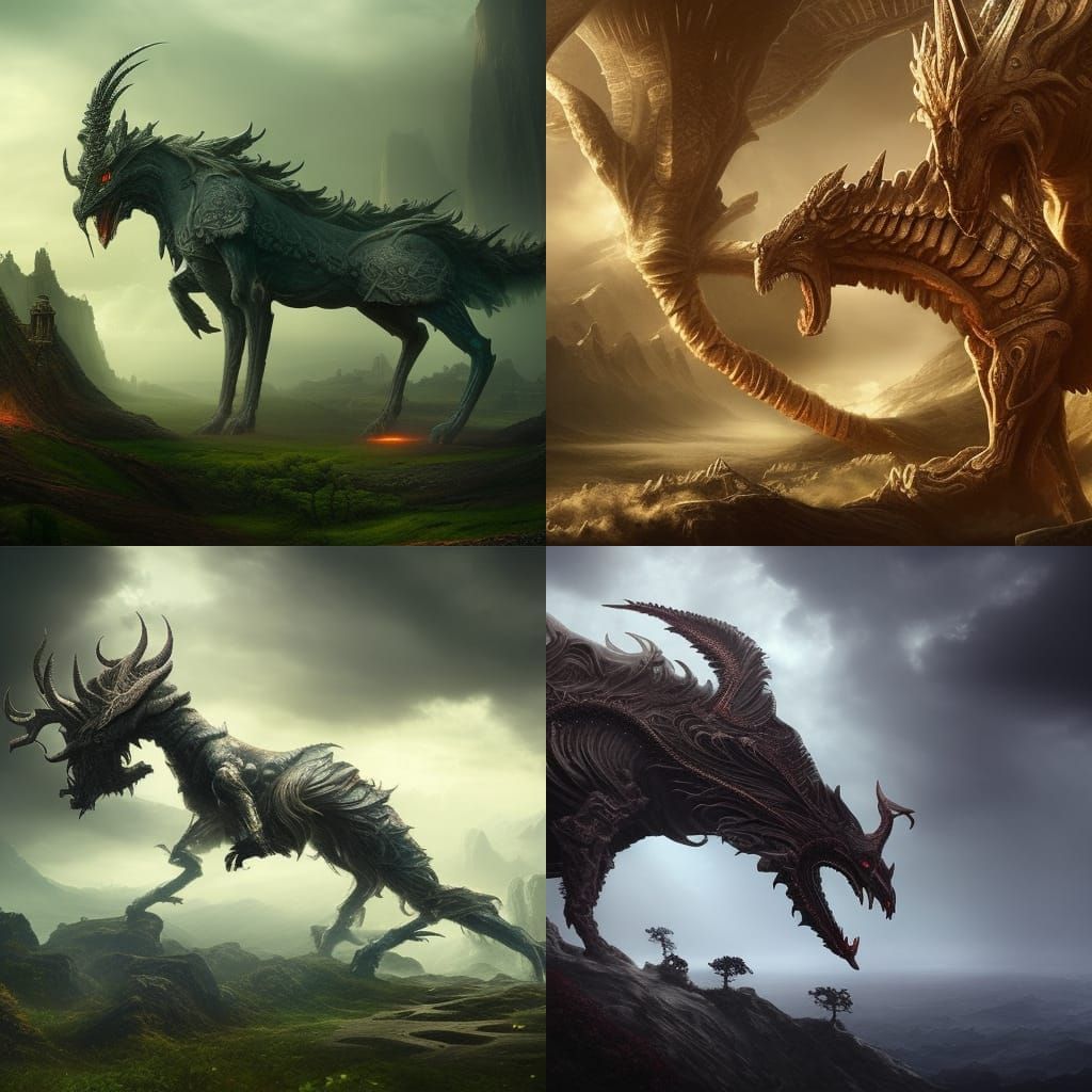 Epic Mythical Beast in Digital Matte Painting