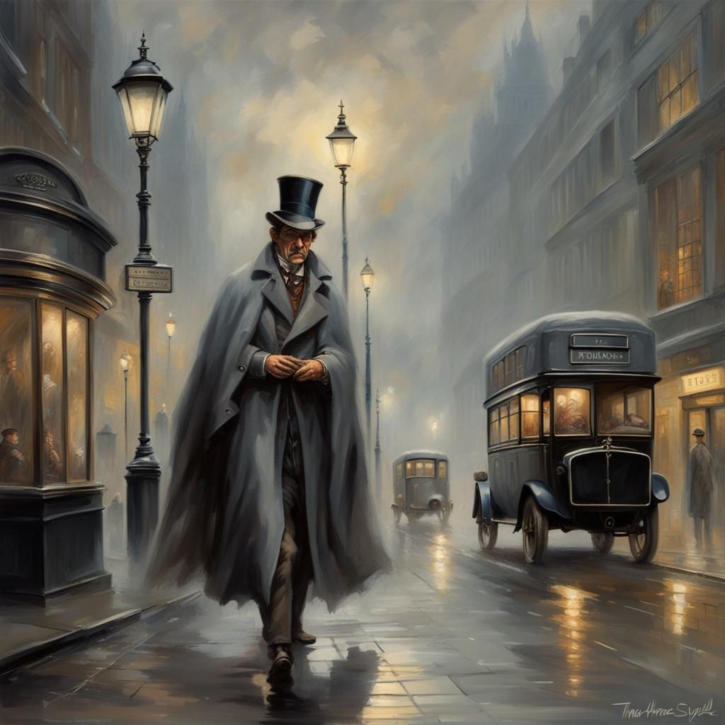 Sherlock Holmes in London Smog, Frazetta Style
